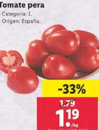 Comparativa de precios: Tomate Pera en Lidl - Ahorra dinero en tus compras