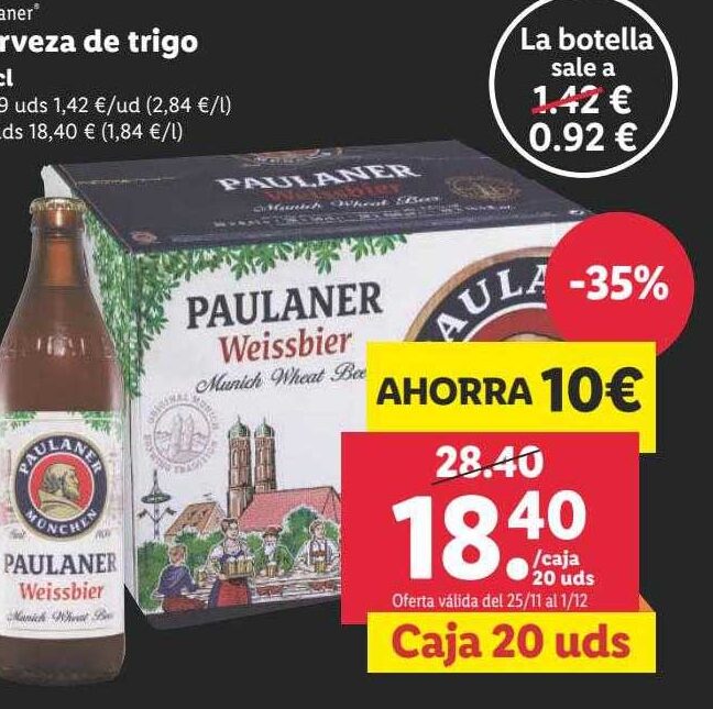 Descubre el precio de la cerveza Paulaner en Lidl: una opción refrescante y accesible