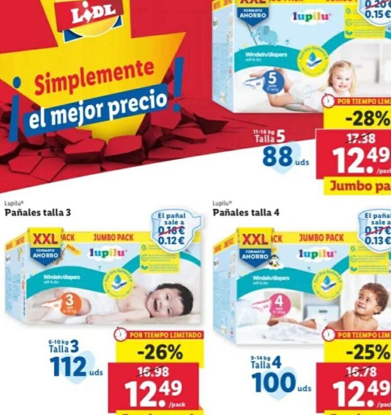 Descubre el precio de los pañales Lidl talla 4 y ahorra en tu compra